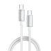 Кабель ColorWay USB Type-C - USB Type-C (M/M), zinc alloy braided, 5А, 1 м, White (CW-CBPDCC098-WT)