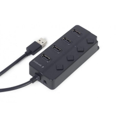 USB-хаб Gembird 4 ports (UHB-U2P4P-01) з вимикачами