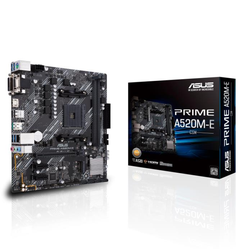 Материнcька плата ASUS PRIME A520M-E/CSM sAM4 A520 2xDDR4 HDMI D-Sub DVI mATX