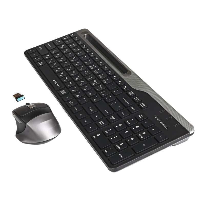 Комплект (клавіатура, миша) бездротовий A4Tech FB2535CS Smoky Grey