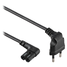 Кабель живлення Cablexpert (PC-184L) CEE7/16-C7, кутовий, 1 м, чорний