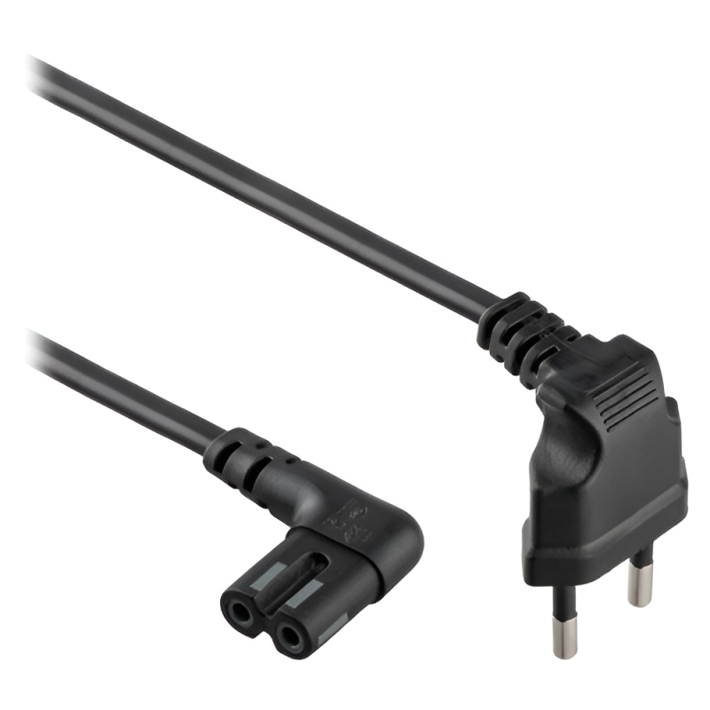 Кабель живлення Cablexpert (PC-184L) CEE7/16-C7, кутовий, 1 м, чорний